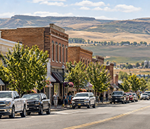 Businesses along a small-town Main Street